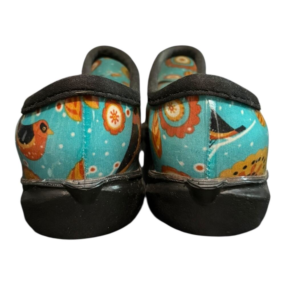 Sloggers Women's Size 10 Garden Rain Rubber Shoes Turquoise Bird Floral - Picture 6 of 9